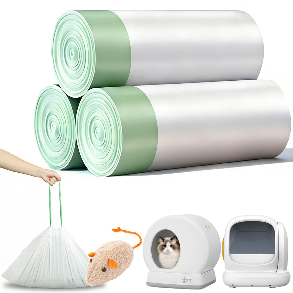 KropBom 18x12 liner roll ready for self-cleaning litter boxes and easy replacement