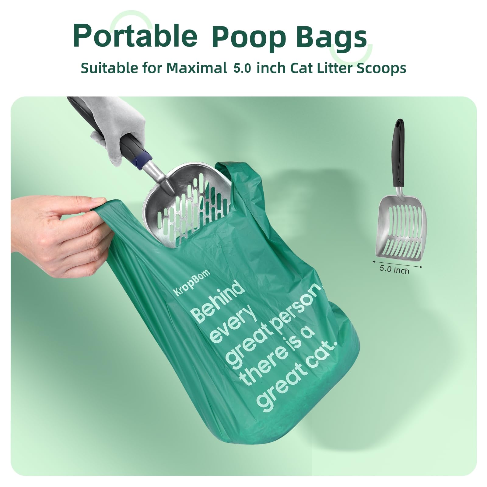 KropBom easy-tie handles simplify sealing after waste pickup.