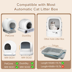 KropBom self-cleaning litter box bag drawstring close-up illustrating easy removal