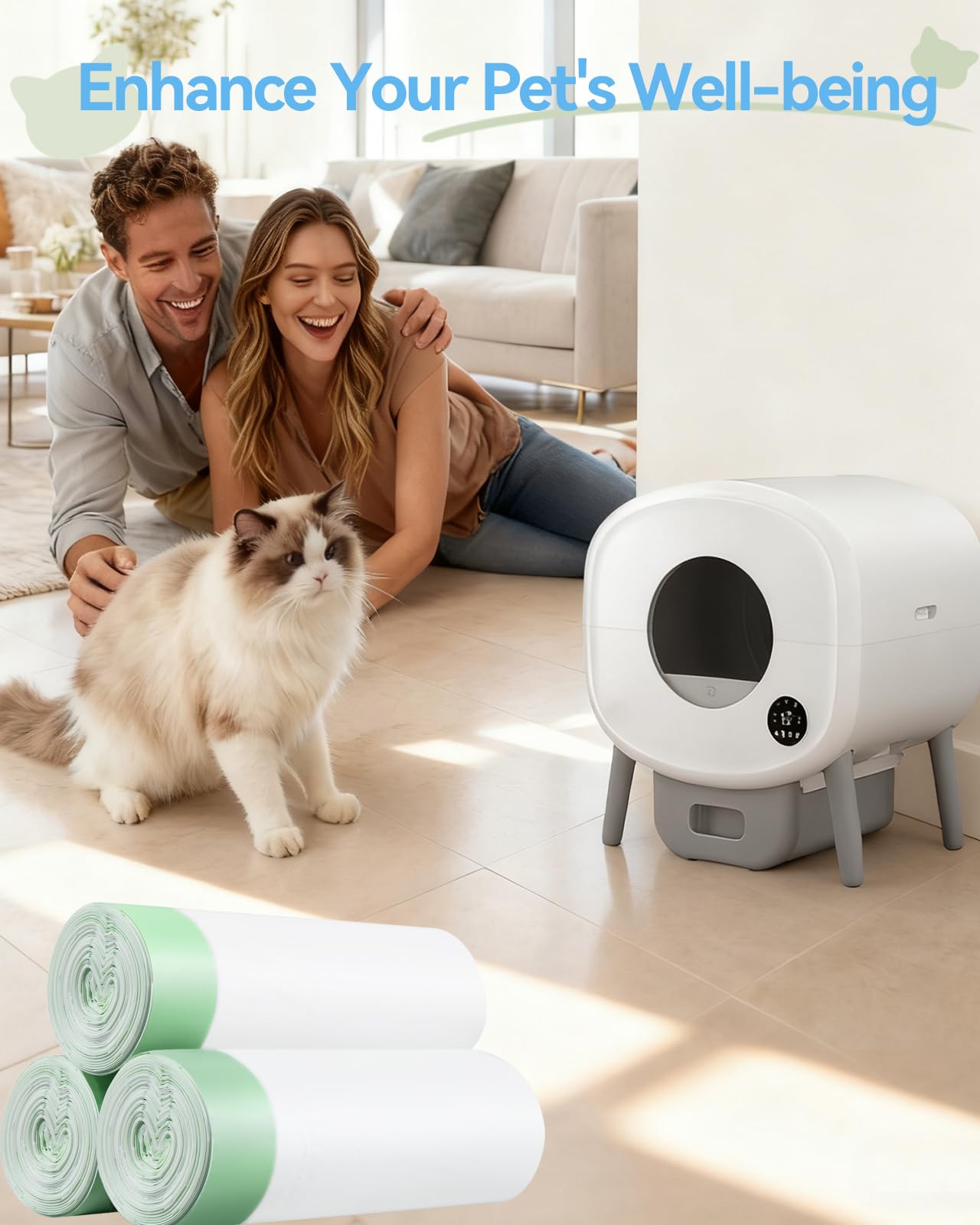 KropBom three-roll pack includes cat toy for enrichment