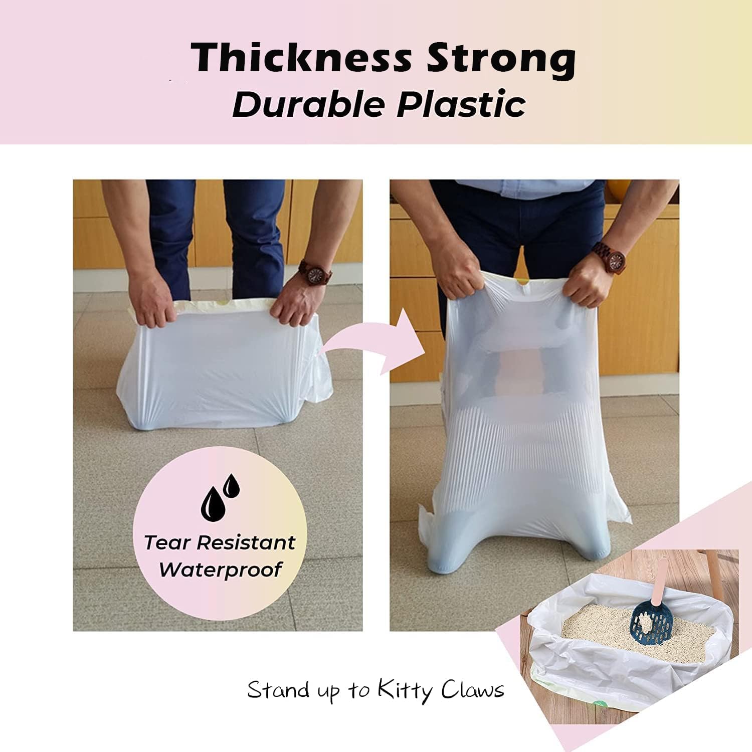 KropBom XXL liner drawstring closeup highlighting leakproof closure for easy removal.