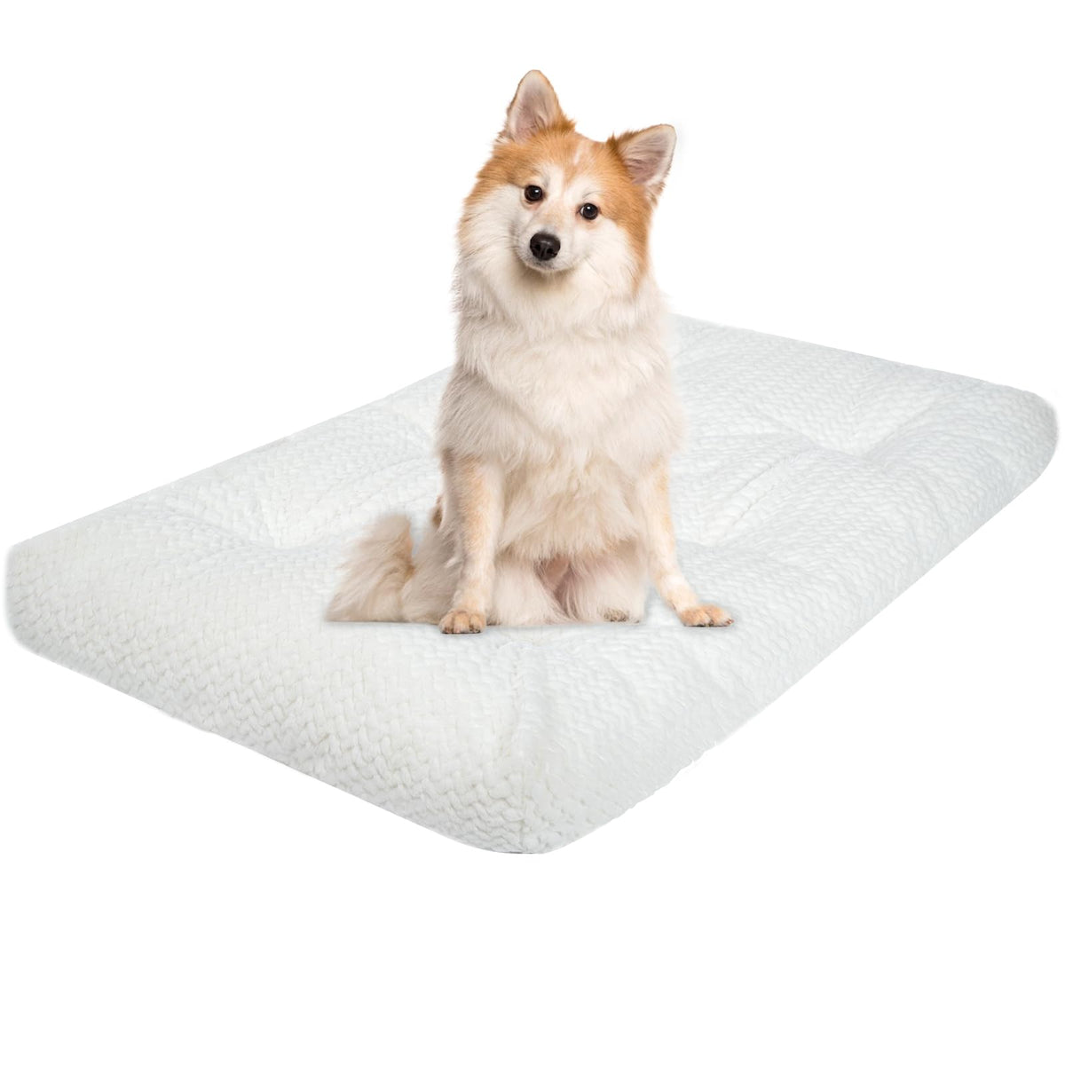 KROSER deluxe crate pad with plush material for luxurious dog comfort.