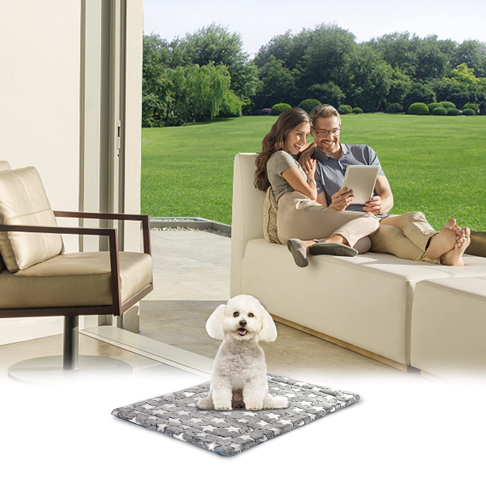 KROSER Fancy Crate Pad Bed compact size fits crates and car journeys