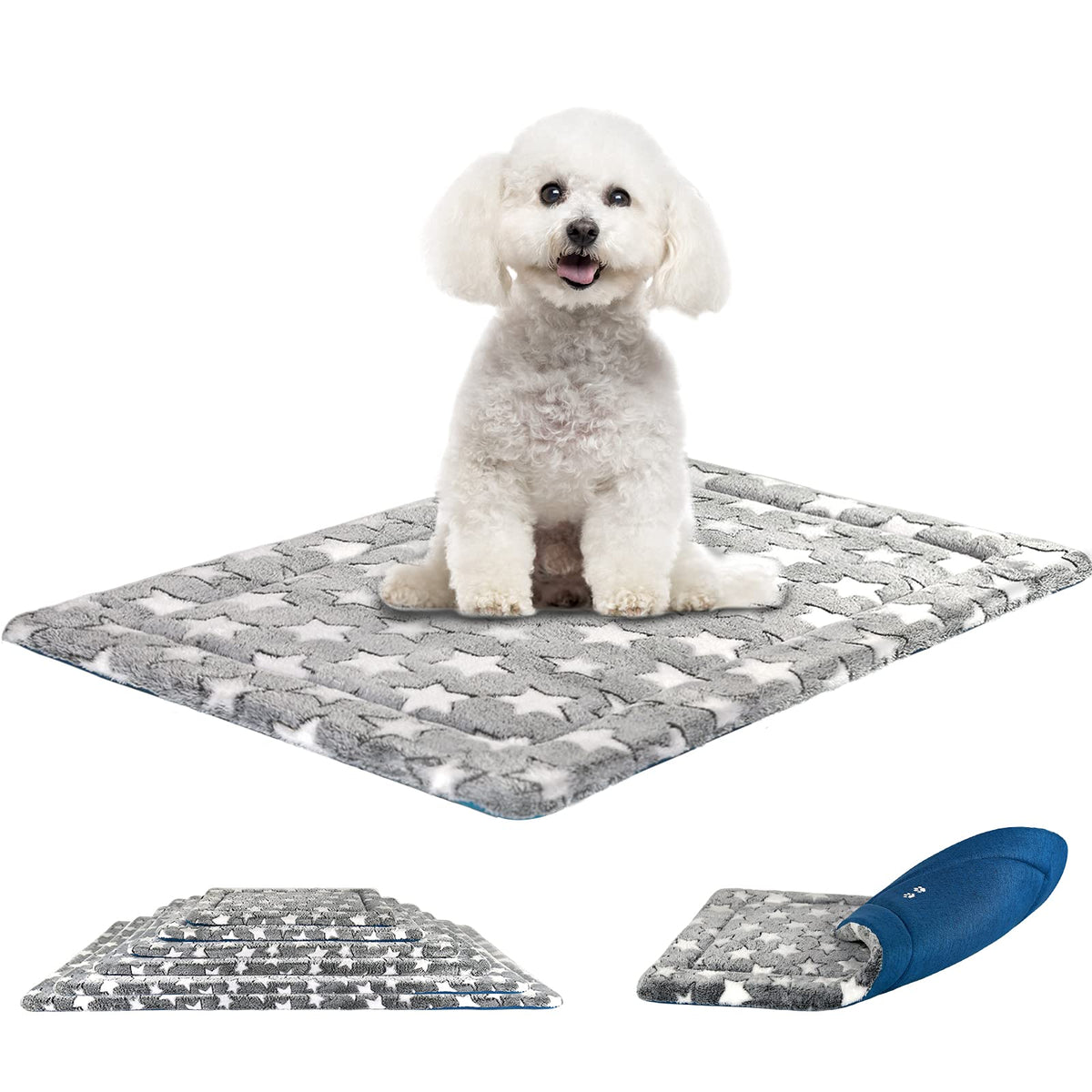 KROSER Fancy Crate Pad Bed reversible warm cool design for versatile pet comfort