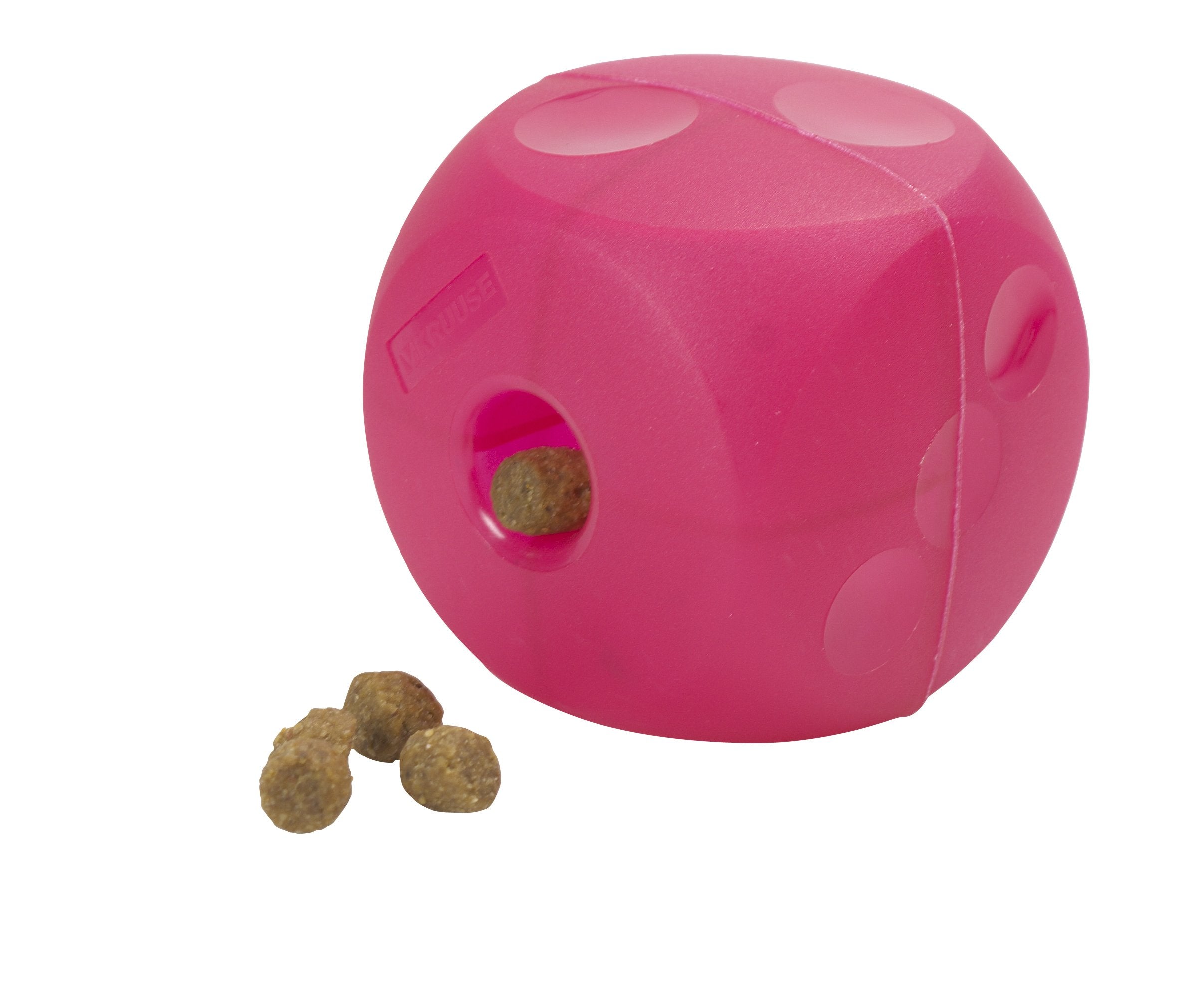 Kruuse Buster Soft Mini Feeder Cube close-up for slow feeding and puzzle play.