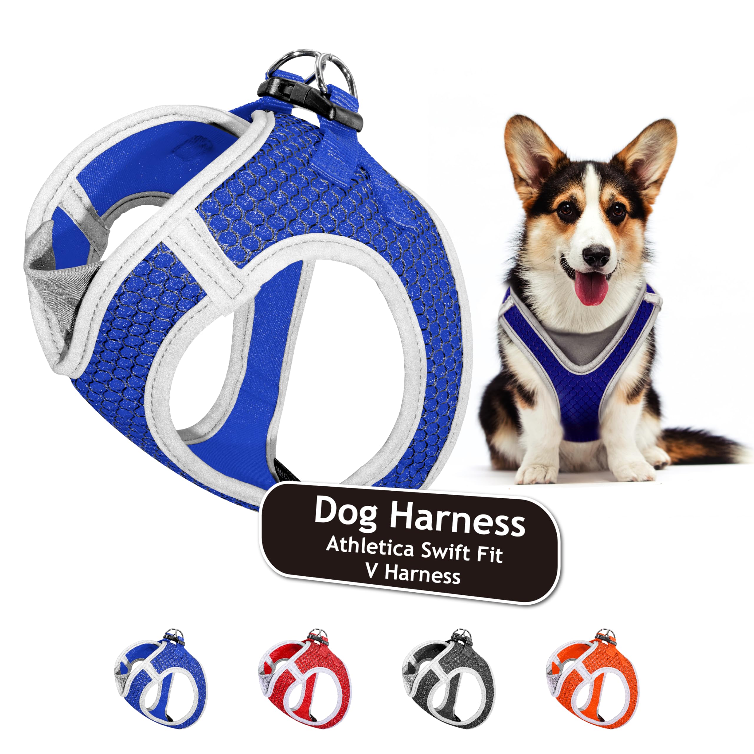 KRUZ PET Athletica harness with soft chest pad for comfortable no-choke walks