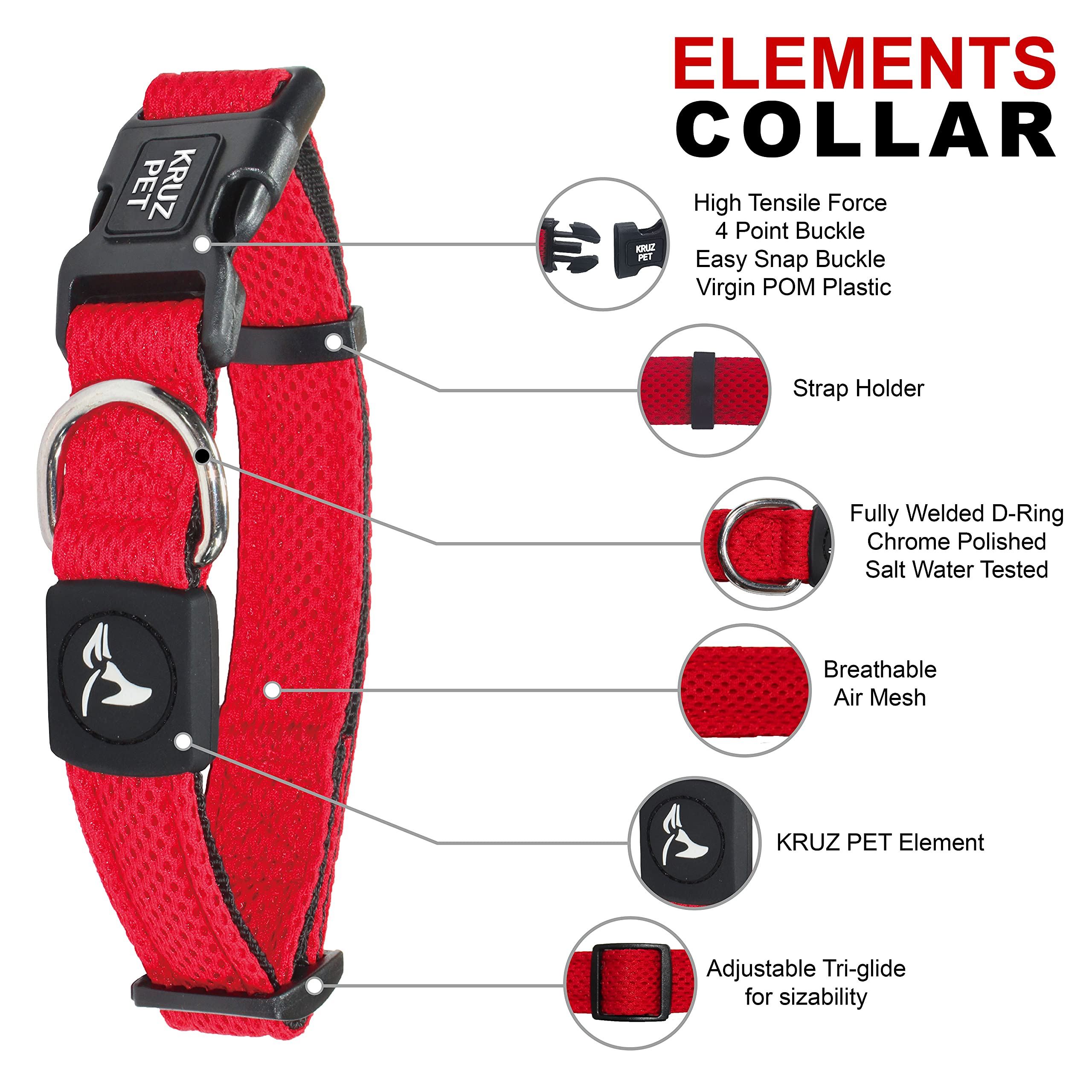 KRUZ PET small O-ring leash attachment for secure daily walks.