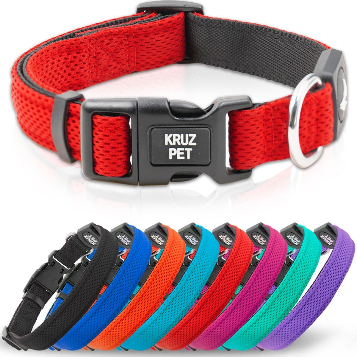 KRUZ PET small-dog-collar padding closeup highlights soft lining for comfort