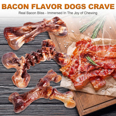 Kseroo dog chew action shows robust nylon bone in use.