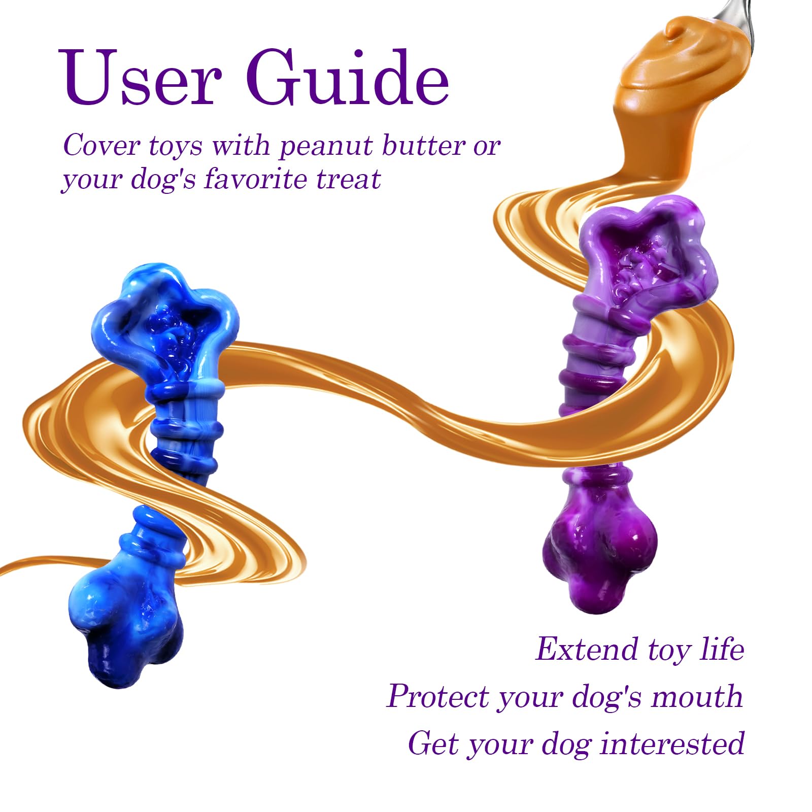 Kseroo interactive bone shape dog toy stimulates mind and promotes chewing variety during meals