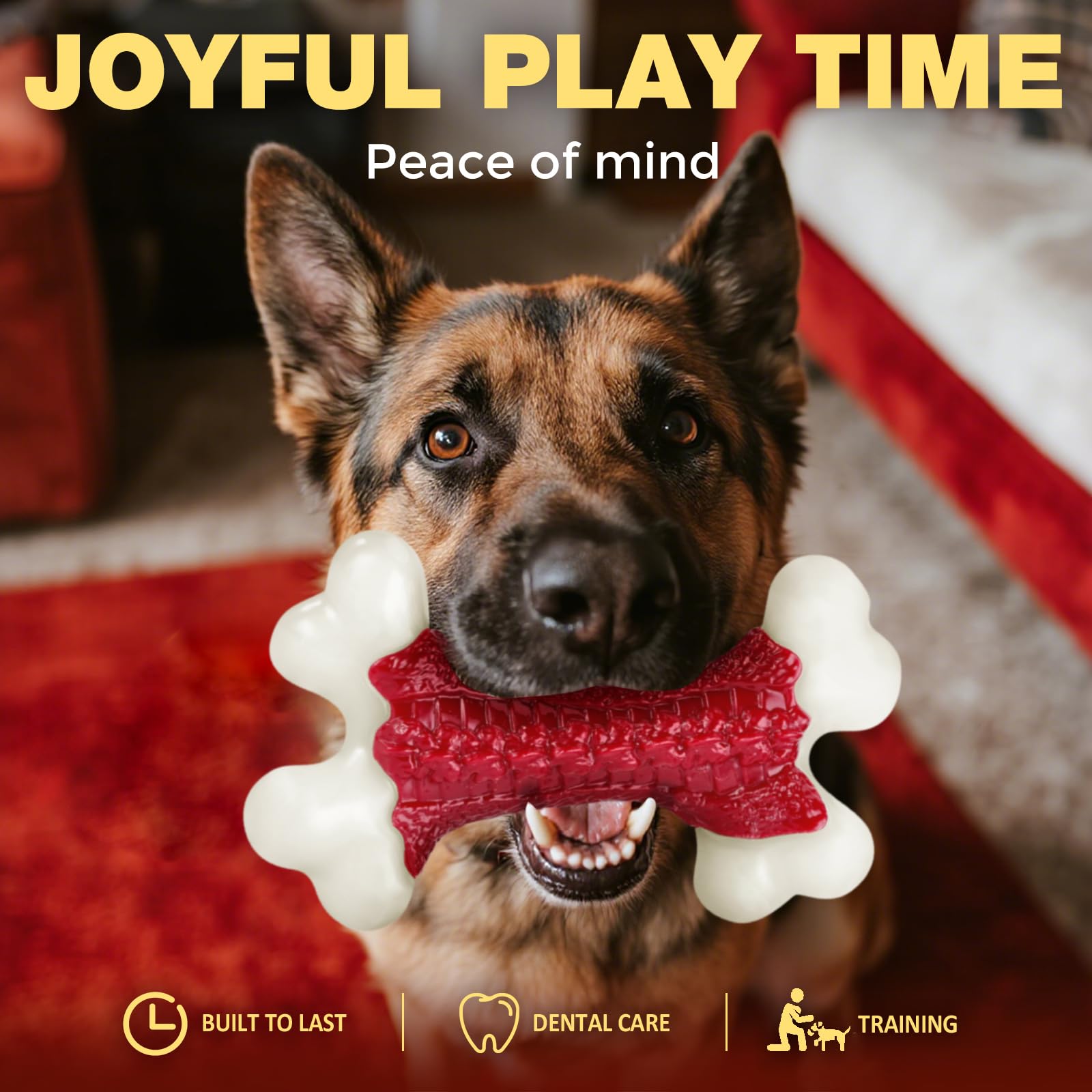 Kseroo teething toy for puppies and big dogs promotes safe teething.