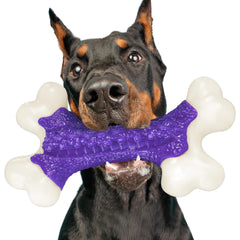 Kseroo tough dog chew toy bacon flavor for large dogs during a chew session
