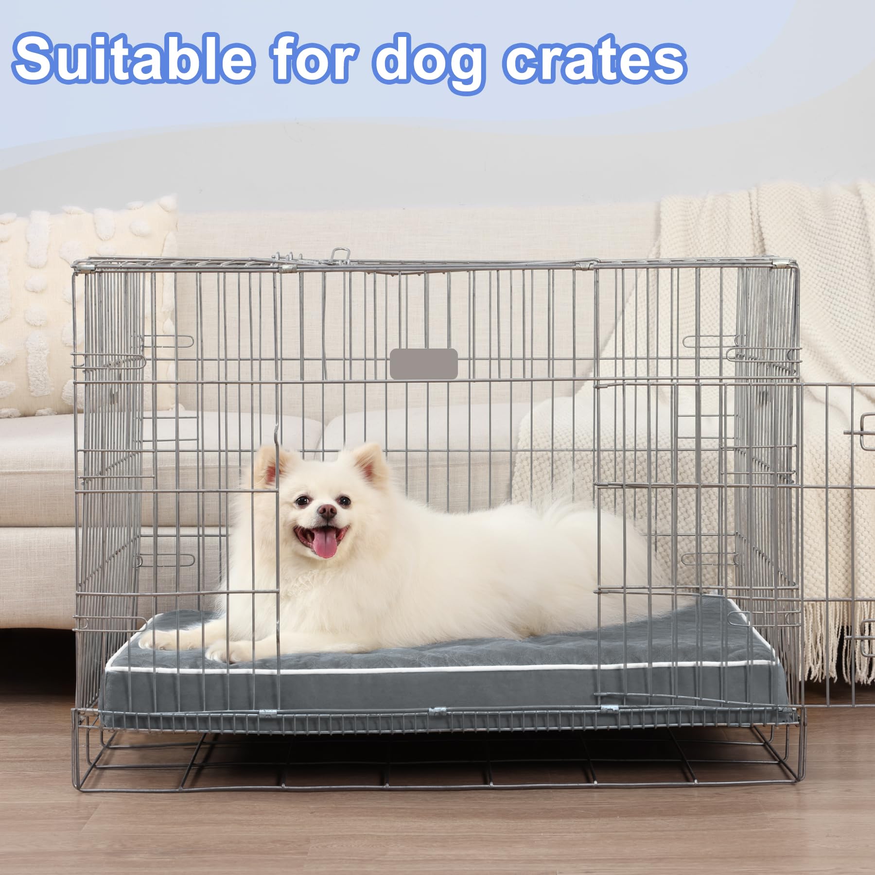 KSIIA dark gray bed blends with most crates and decor