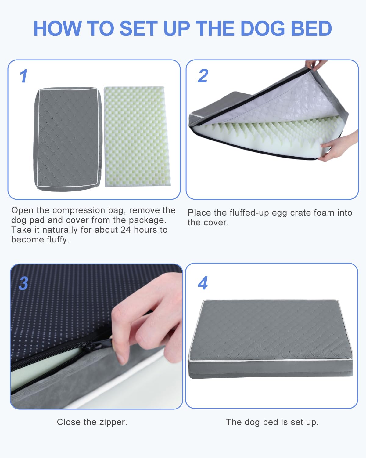 KSIIA bed ships vacuum-packed for compact packaging and rebound