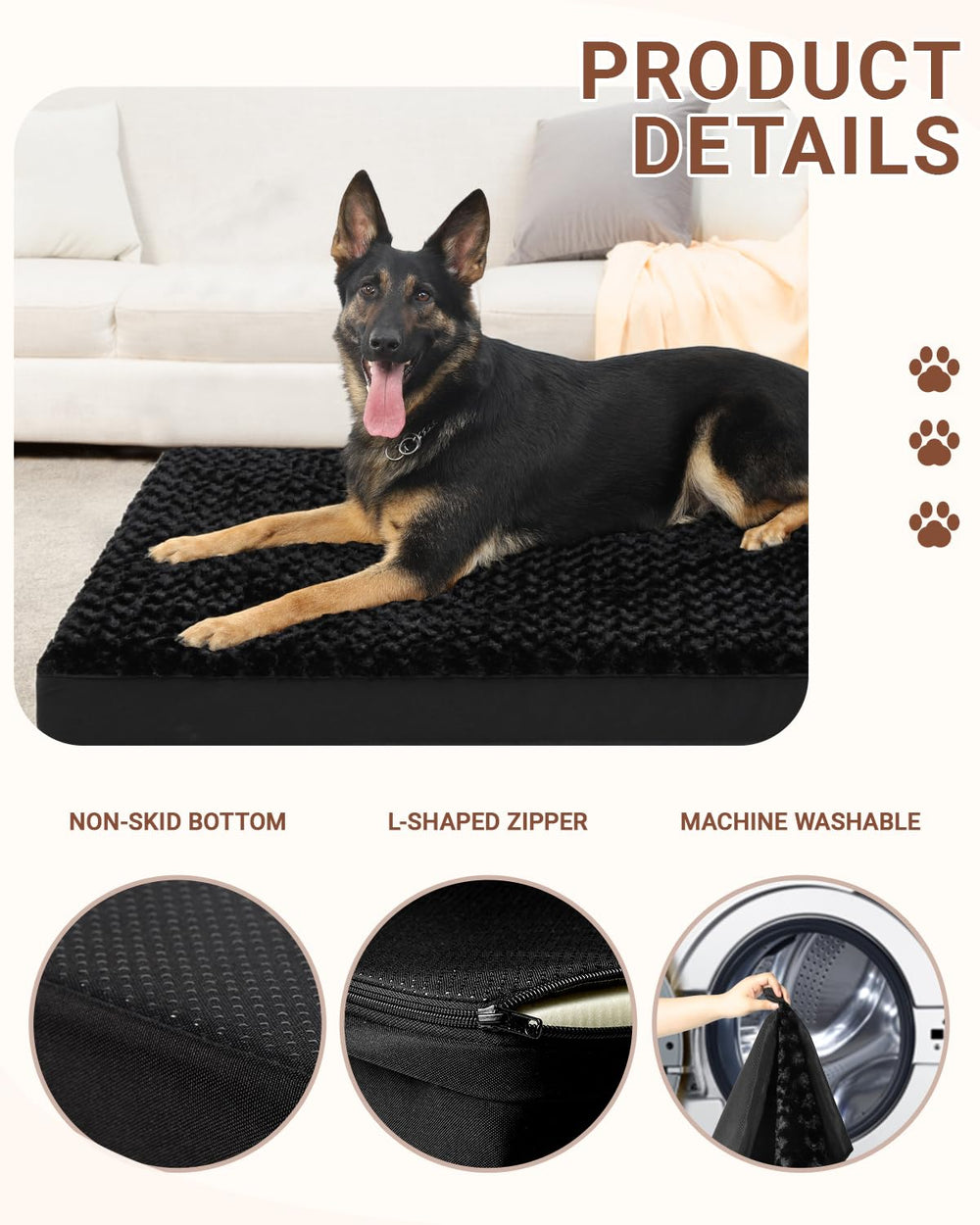 KSIIA non-slip bottom keeps the bed stable on any floor.