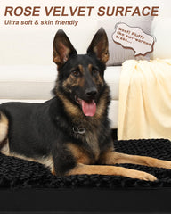 KSIIA soft rose velvet dog bed creates cloud-like comfort for cozy naps.