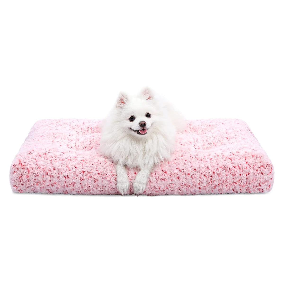 KSIIA Washable Dog Bed Deluxe rose plush side view with supportive padding