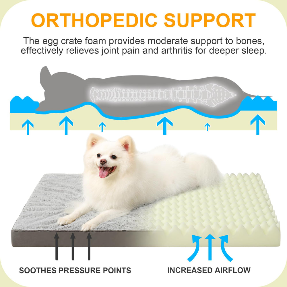 KSIIA waterproof dog bed shows plush top layer and moisture barrier