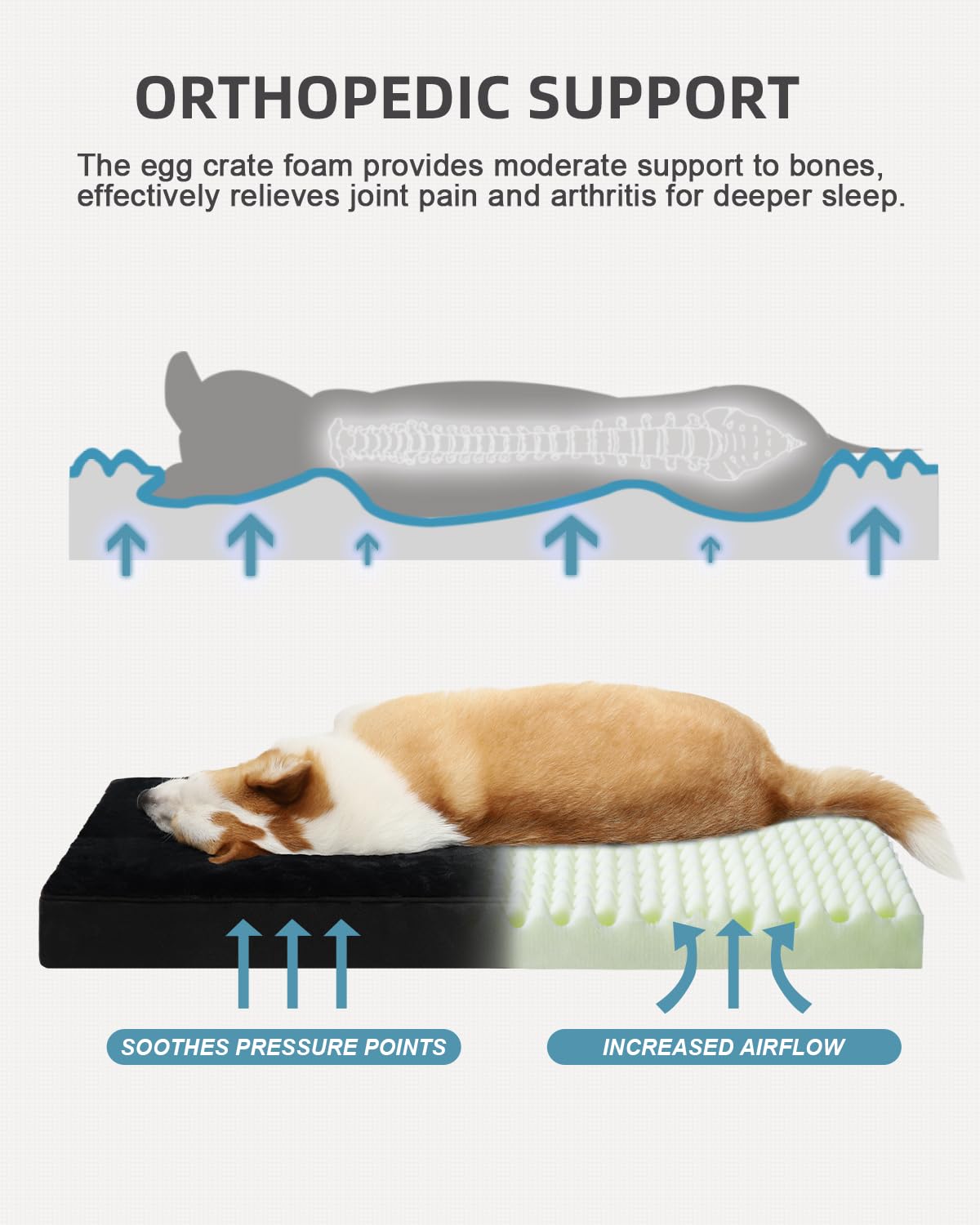 KSIIA waterproof dog bed interior showing TPU layer protection.