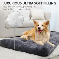 KSIIA dog crate bed 35x23 inch size supports dogs up to 60lbs for versatile setups.