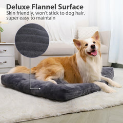 KSIIA dog crate bed anti-slip bottom keeps the pad in place for secure entry and exits.