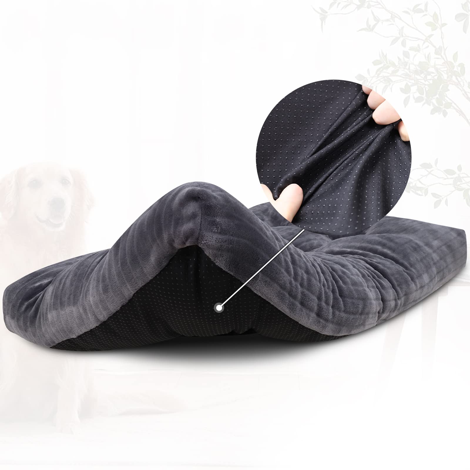 KSIIA dog crate bed machine washable for easy cleaning and hygiene.