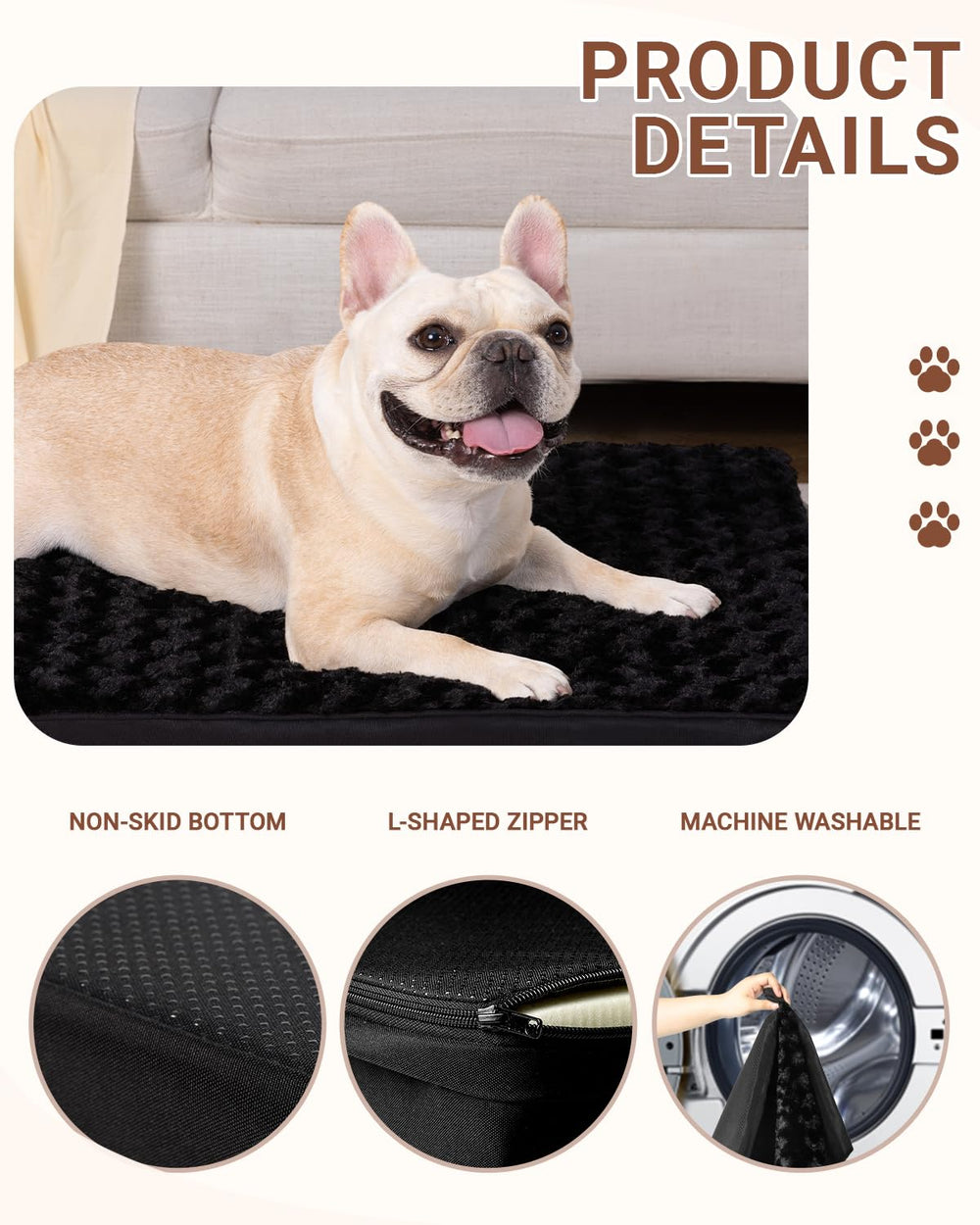 KSIIA non-slip bottom keeps the bed steady on wood floors or in crates.