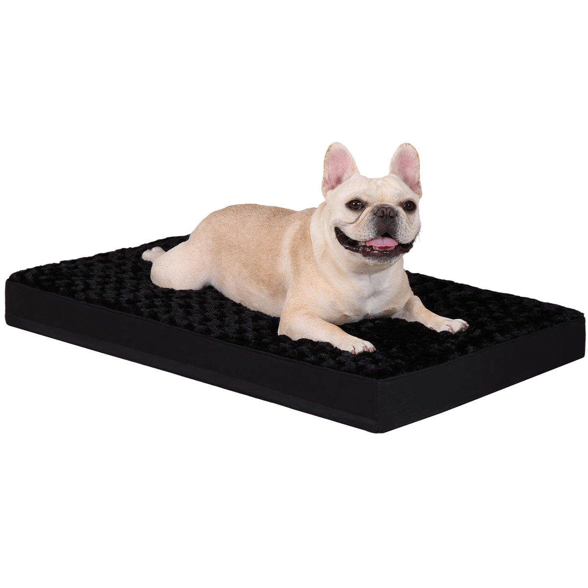 KSIIA dog crate bed in soft rose velvet offers cloudlike comfort for cozy at-home naps.