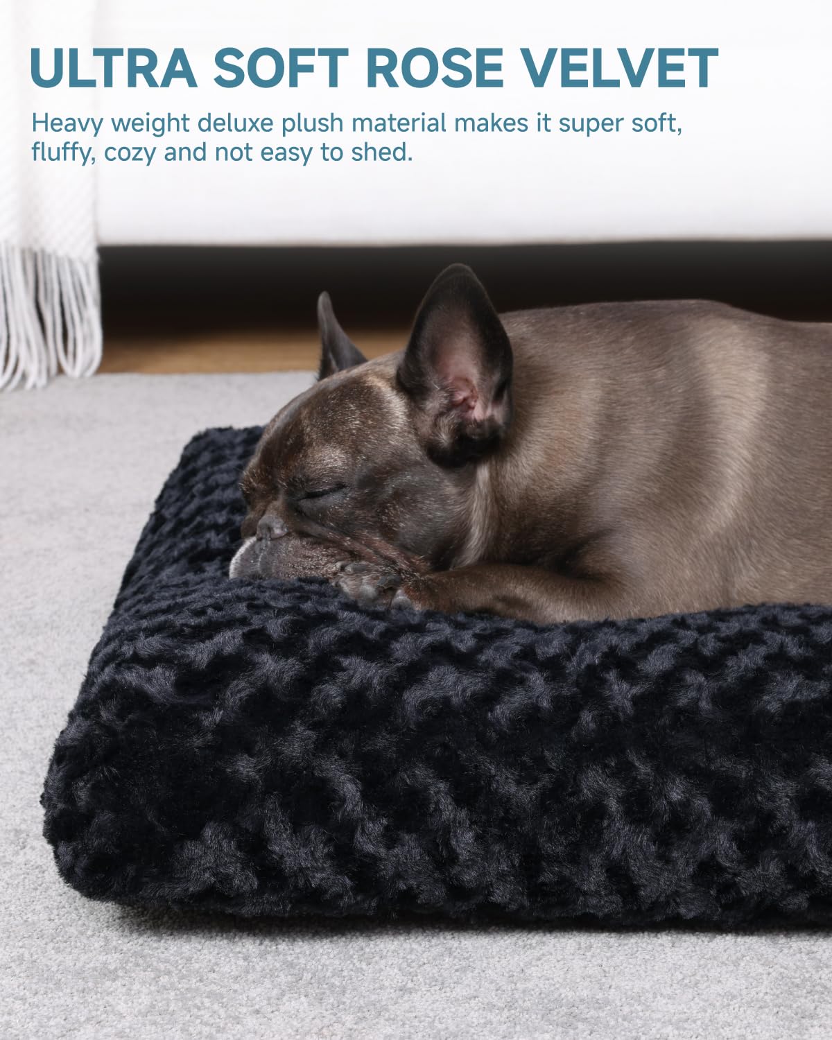 KSIIA deluxe rose velvet plush bed highlighting ultra soft comfort for cozy naps