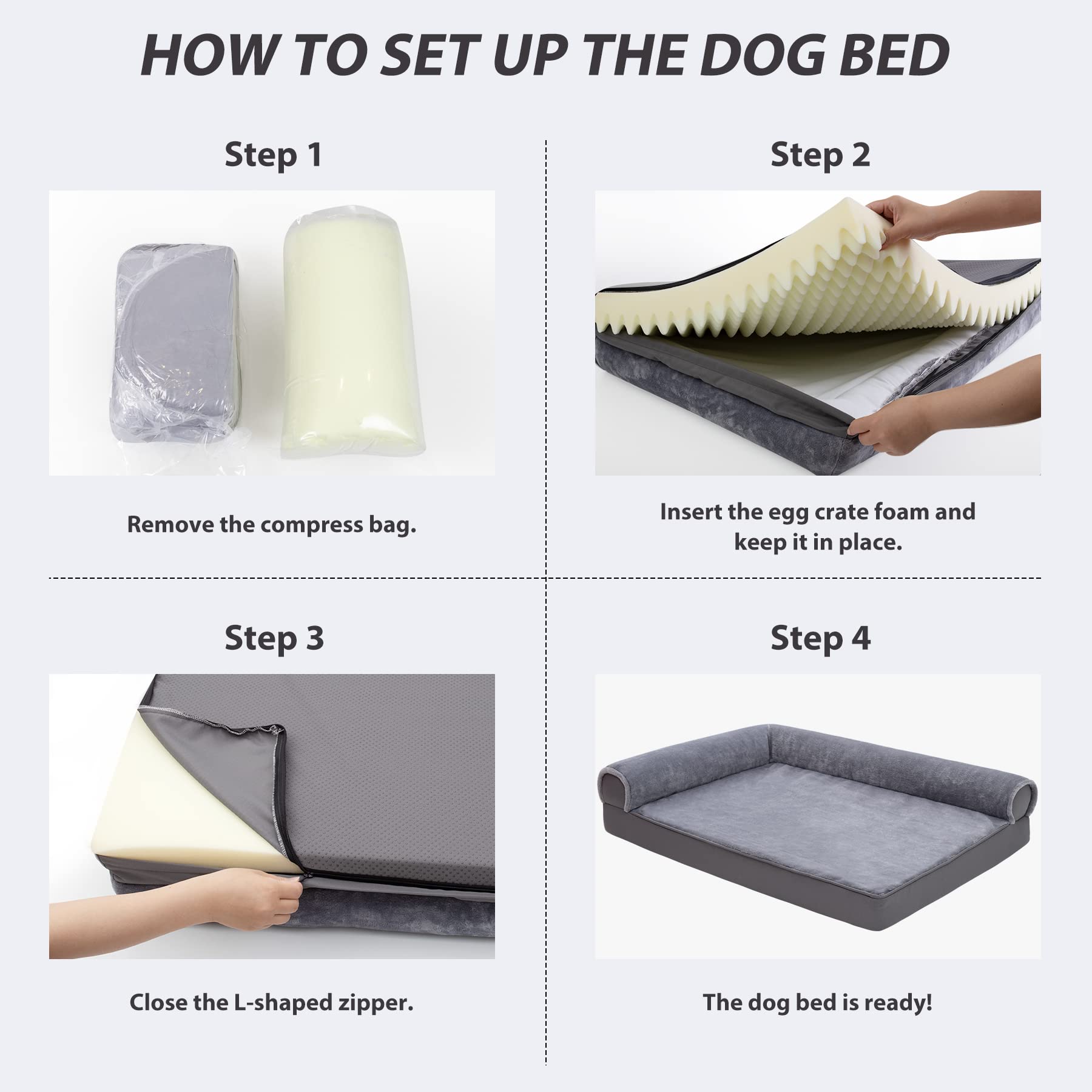 KSIIA 30x20 inch bed fits small to medium dogs up to 35 lbs.