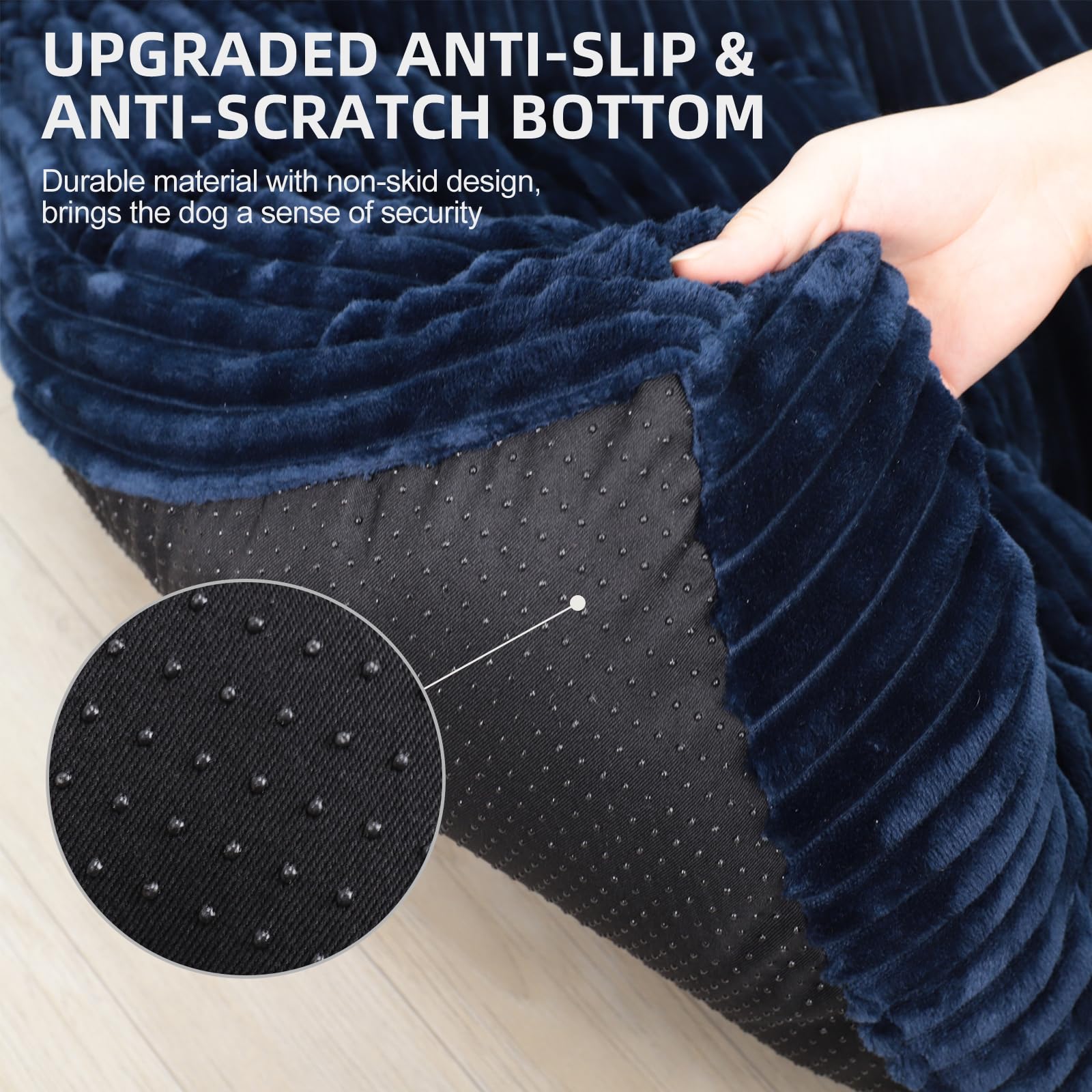 KSIIA dog crate bed blue washable fabric for easy cleaning