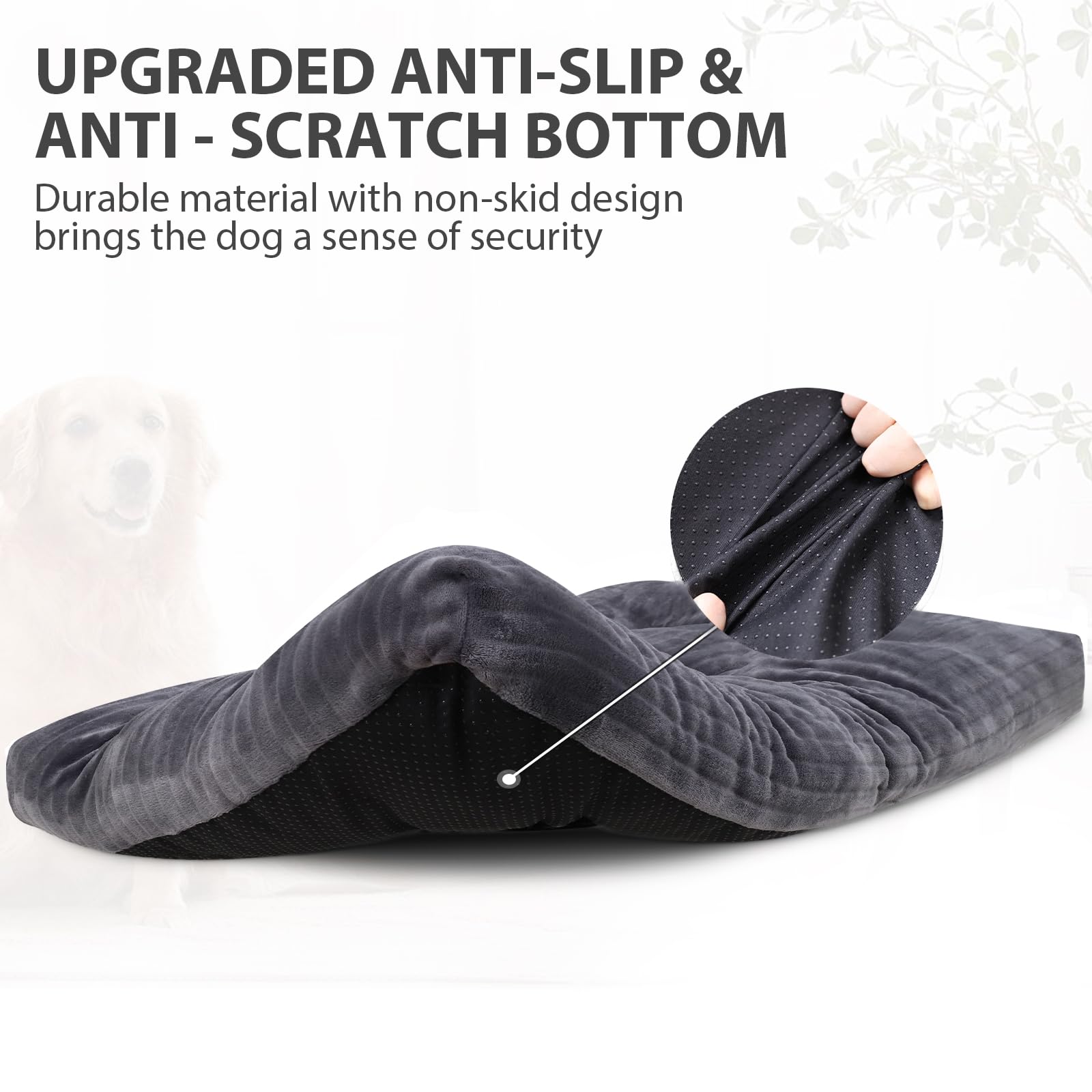 KSIIA dog crate bed washable close-up highlights easy care and durable fabric