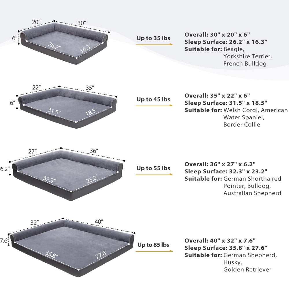 KSIIA gray fabric bed with removable cover for easy washing.