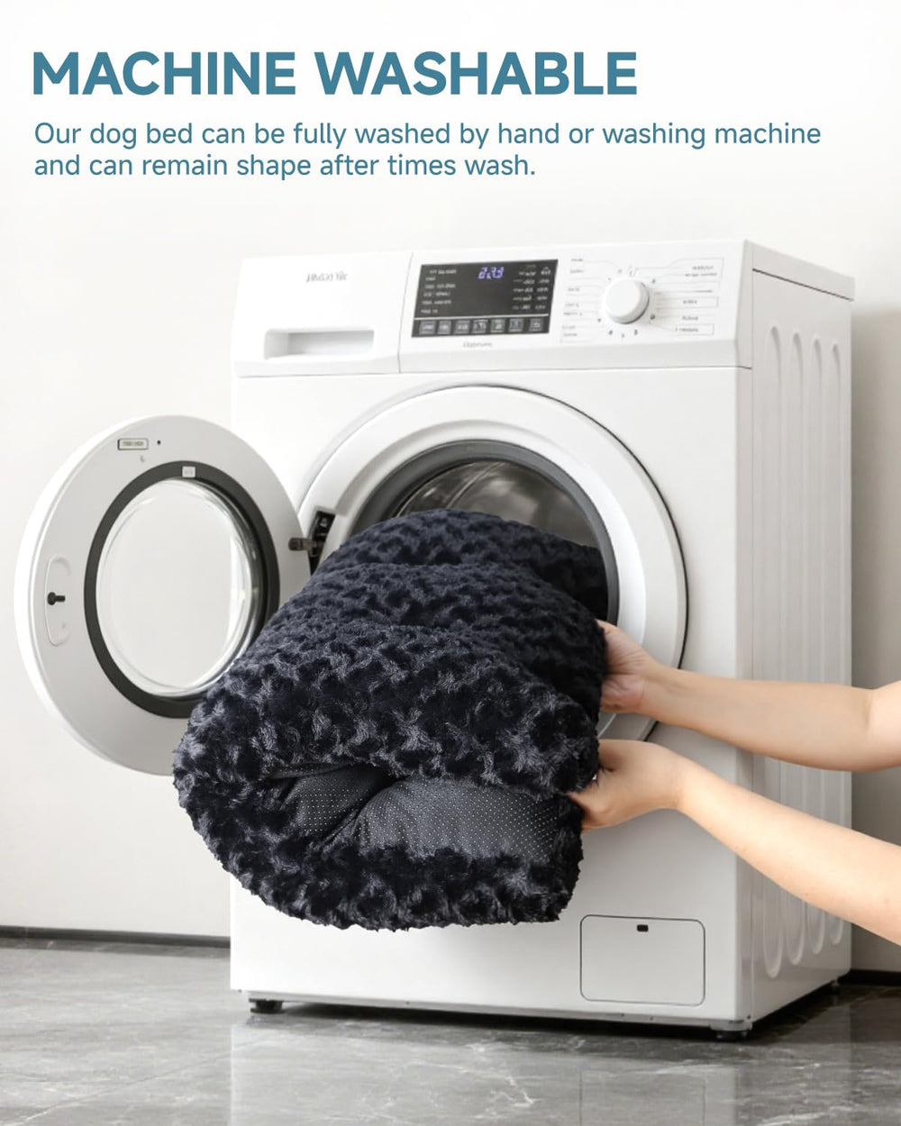 KSIIA machine washable dog bed emphasizes easy cleaning and long lasting shape