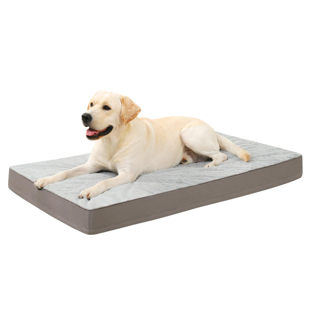 KSIIA orthopedic-dog-bed-41x27-gray-plush shows plush surface for restful naps.