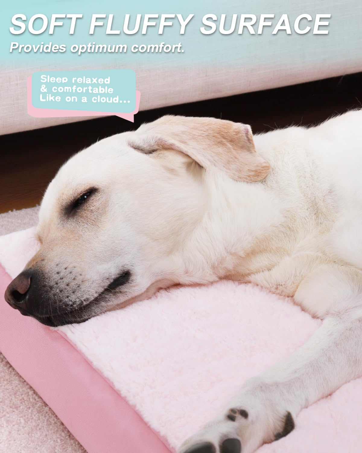 KSIIA orthopedic dog bed foam-detail highlighting 3-inch egg crate foam supports joints during rest.
