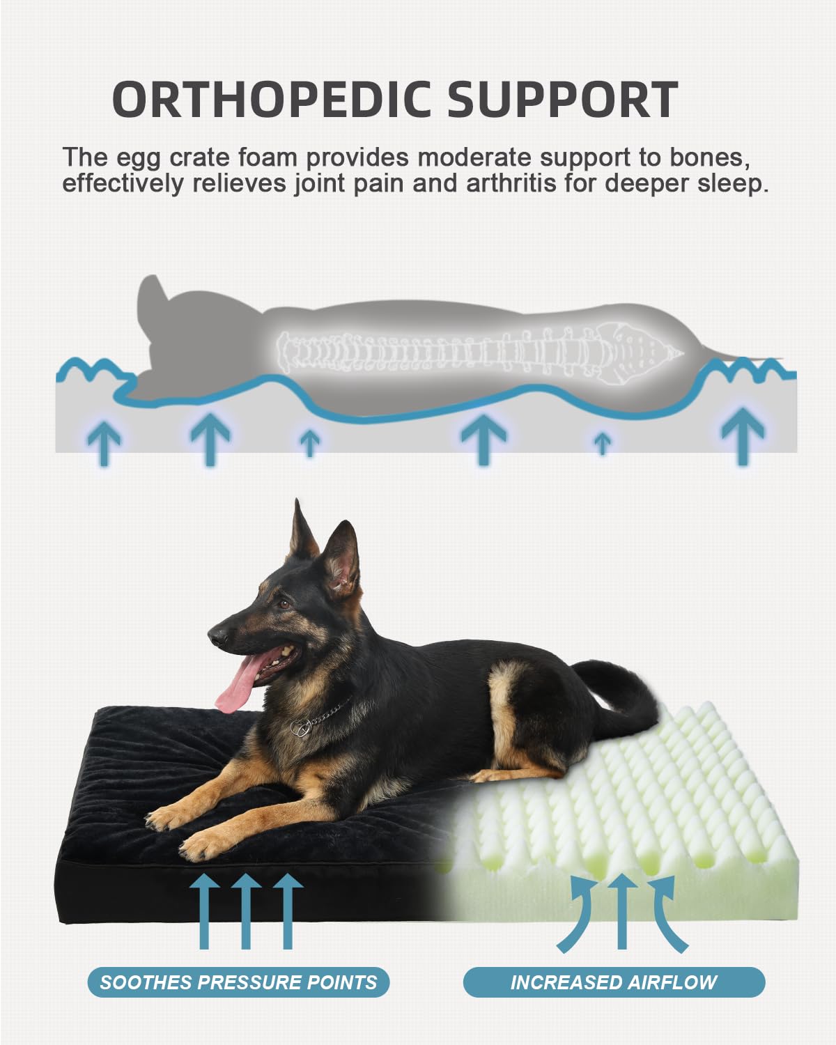 KSIIIA dog bed side profile shows two-sided warmth and cooling.