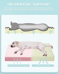 KSIIA orthopedic dog bed side view showing two-sided warmth and cooling for year-round comfort.
