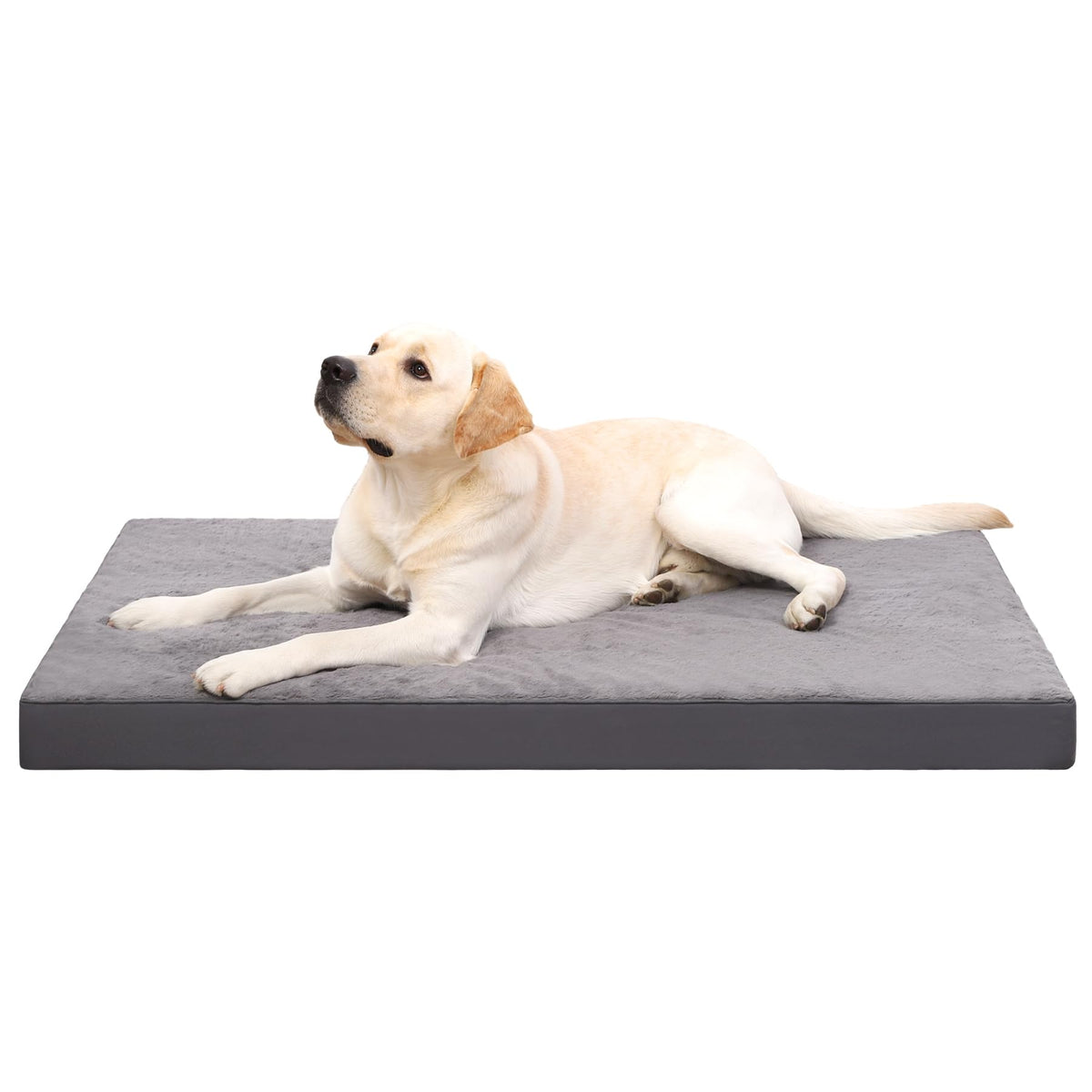 KSIIA Orthopedic Dog Crate Bed foam close-up showing joint-supportive egg crate foam