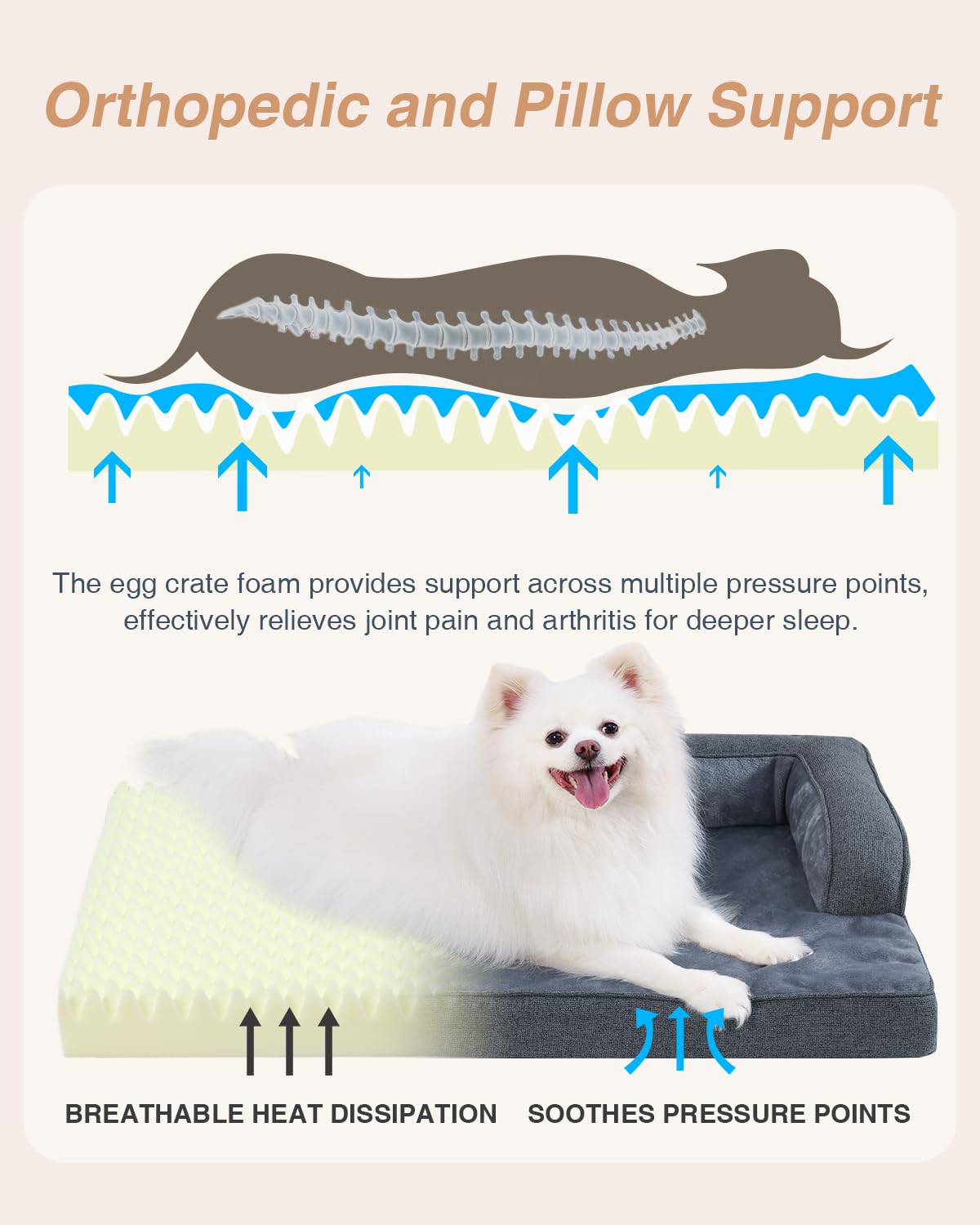 KSIIA orthopedic edge cushion closeup highlights gentle support for joints and safer rising
