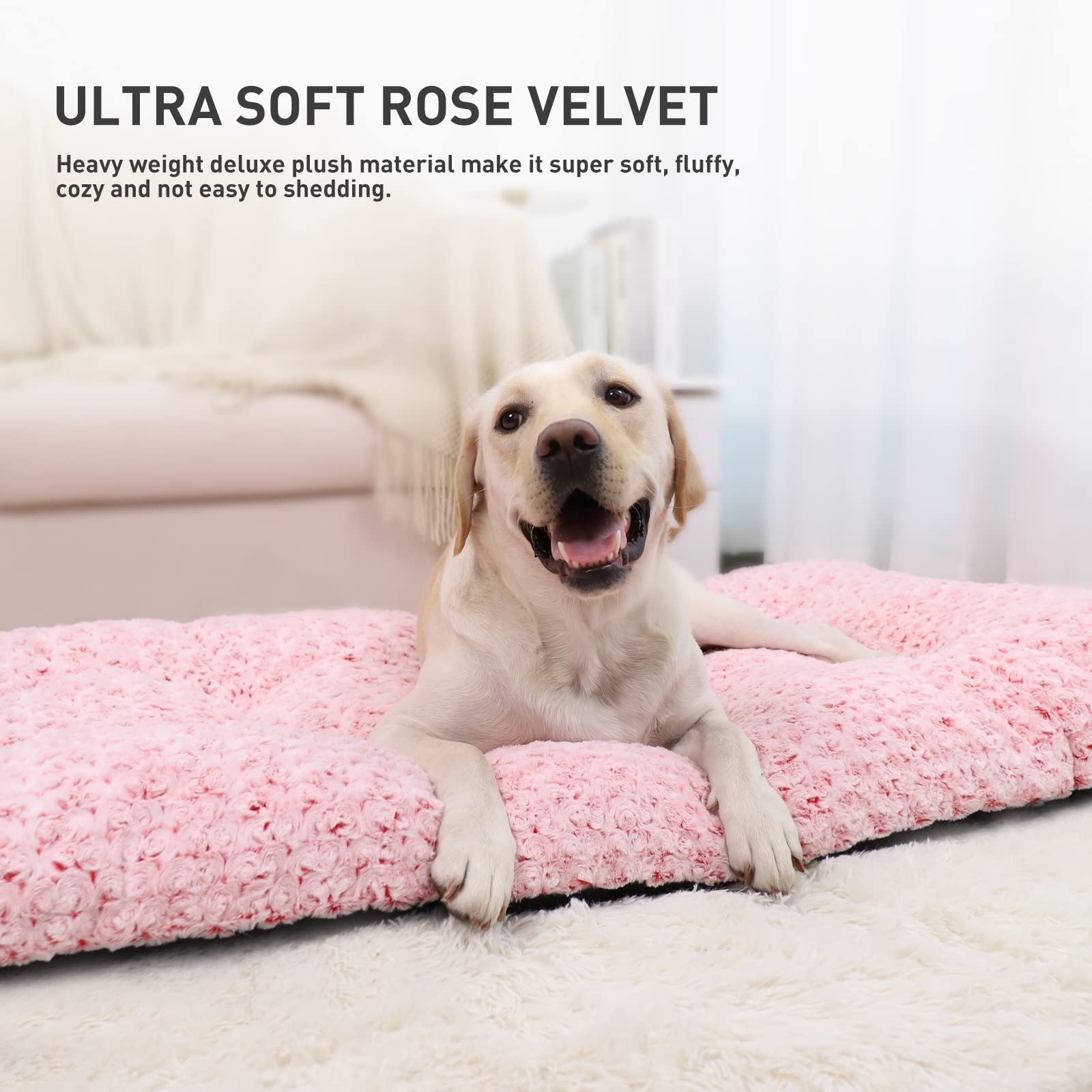 KSIIA rose-soft plush close-up highlights cozy, low-shedding fabric for calm sleep.