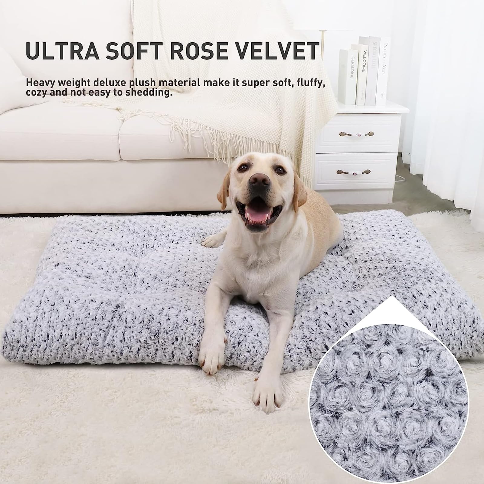 KSIIIA bed with anti-slip bottom keeps the crate pad secure during use