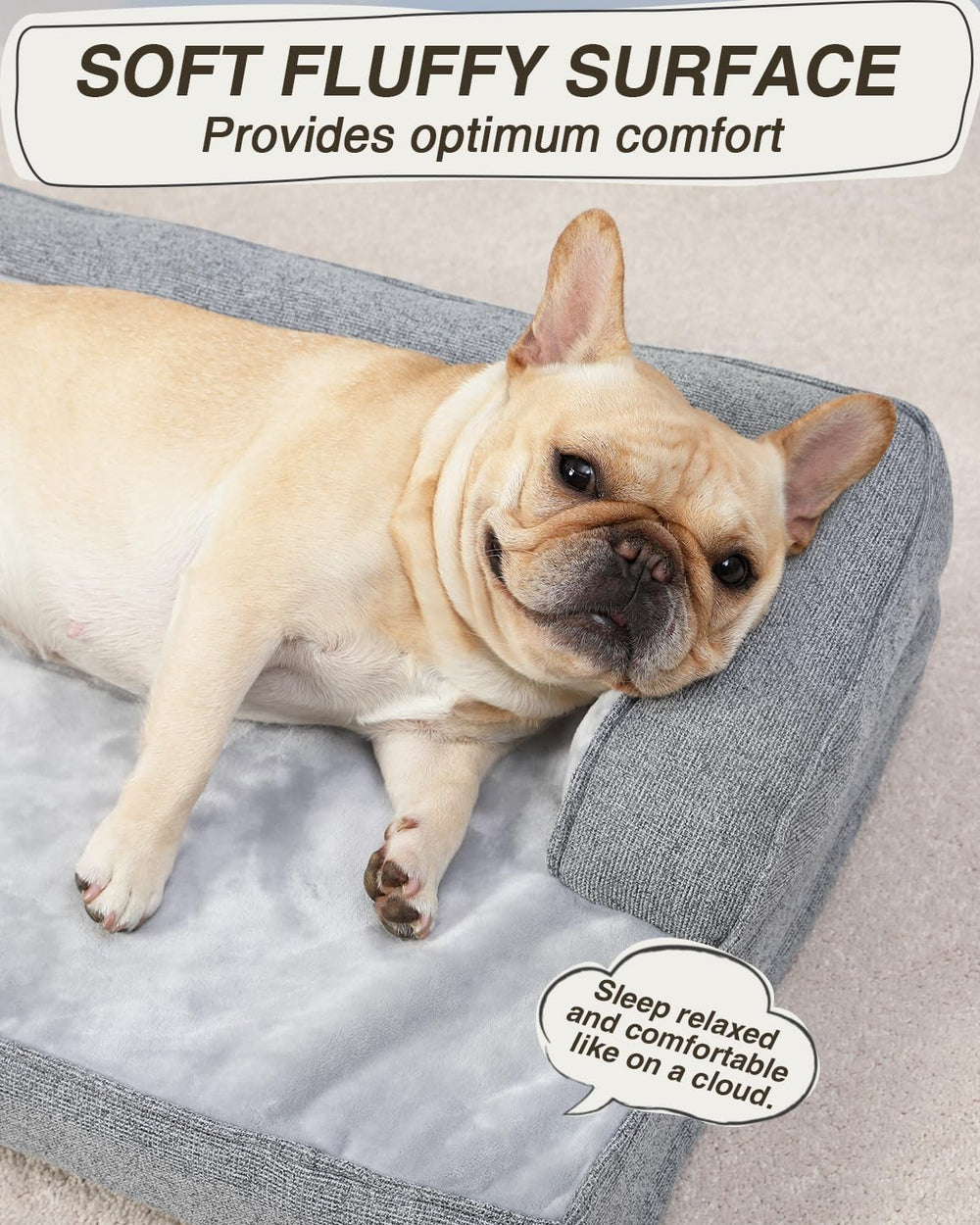 KSIIA Washable Dog Bed Arctic flannel fabric keeps pets warm in winter.