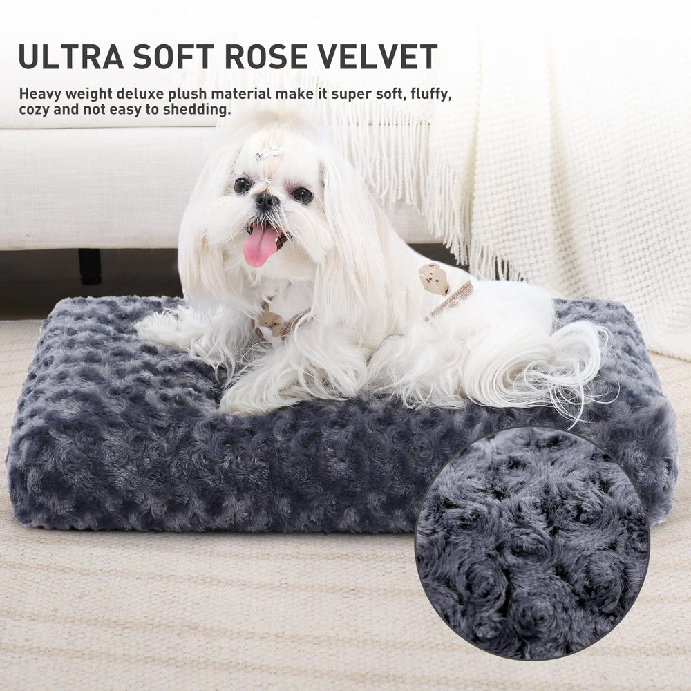 KSIIA Washable Dog Bed Deluxe Plush anti-slip bottom keeps bed in place