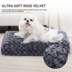 KSIIA Washable Dog Bed Deluxe Plush anti-slip bottom keeps bed in place