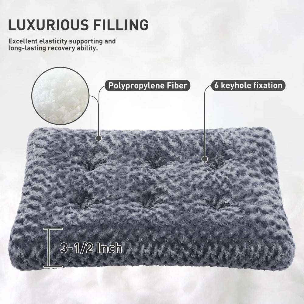 KSIIA Washable Dog Bed Deluxe Plush side view shows anti-slip bottom stability