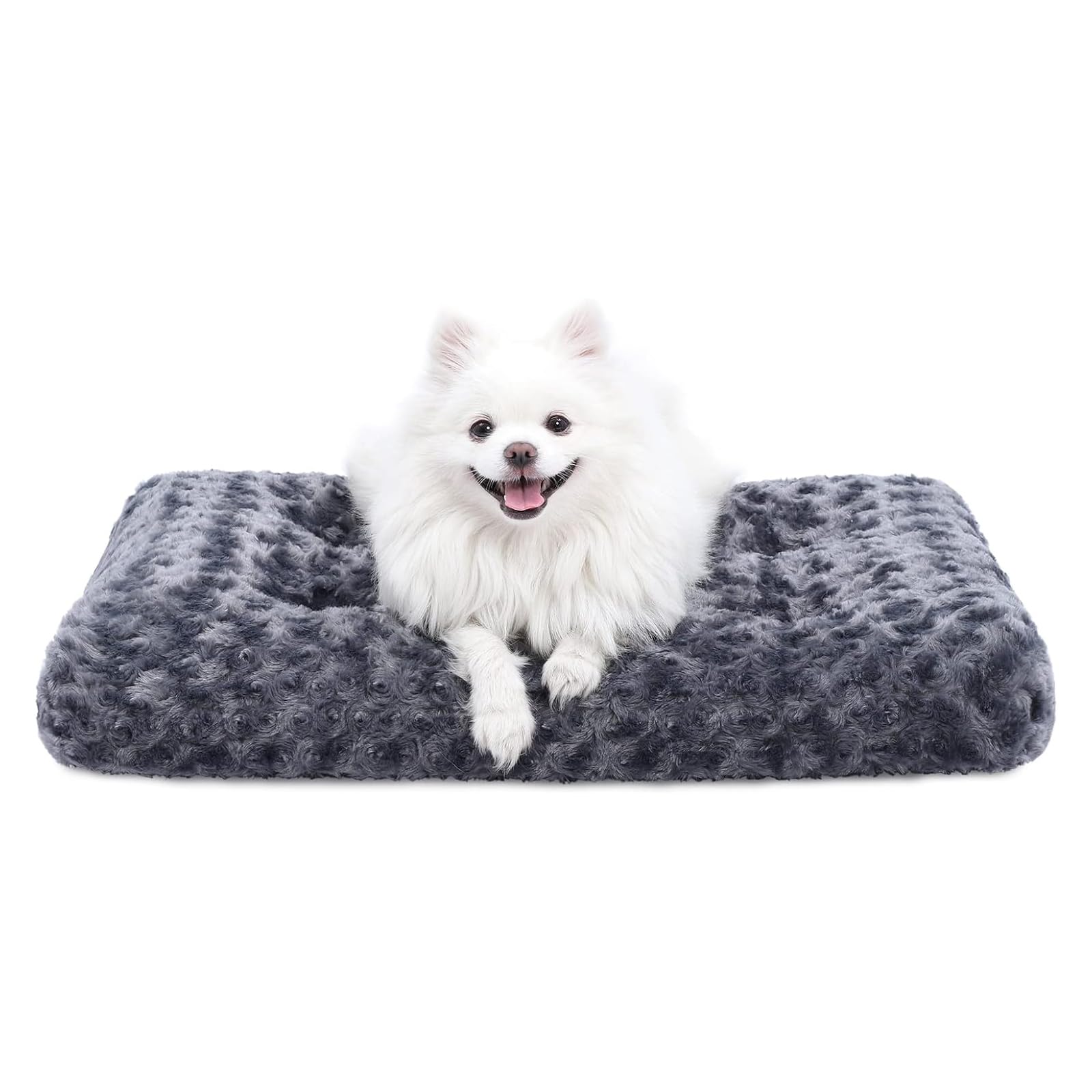 KSIIA Washable Dog Bed Deluxe top view shows plush rose velvet for comfort