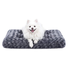 KSIIA Washable Dog Bed Deluxe top view shows plush rose velvet for comfort