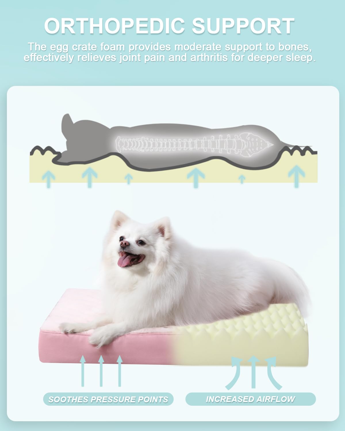 KSIIA dog bed waterproof layer guards foam from spills and accidents.