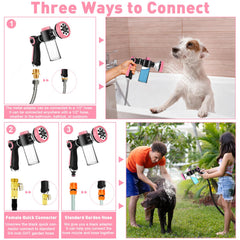 KSSZZCO dog shower attachment with pet grooming glove simplifies post-walk cleanups.